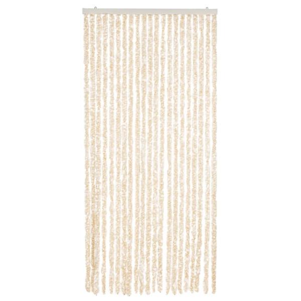 Fliegenvorhang Beige und Weiß 56x185 cm Chenille