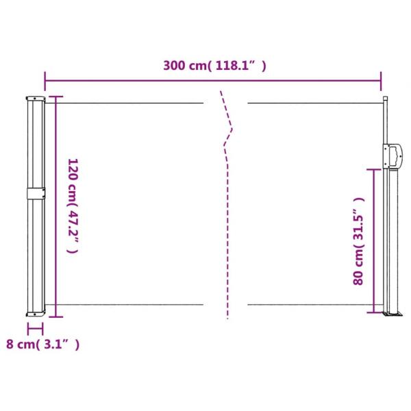 Seitenmarkise Ausziehbar Creme 120x300 cm