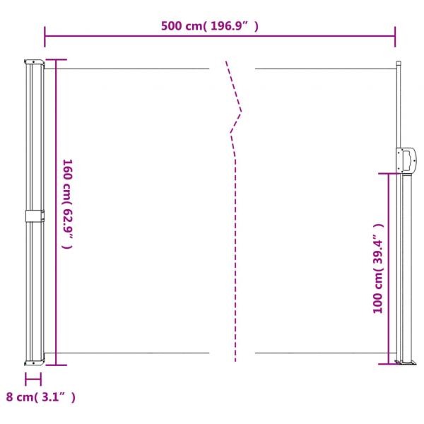 Seitenmarkise Ausziehbar Braun 160x500 cm