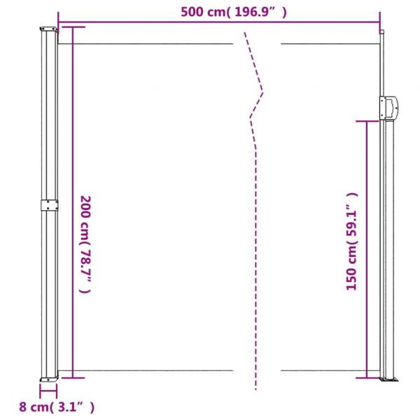 Seitenmarkise Ausziehbar Creme 200x500 cm