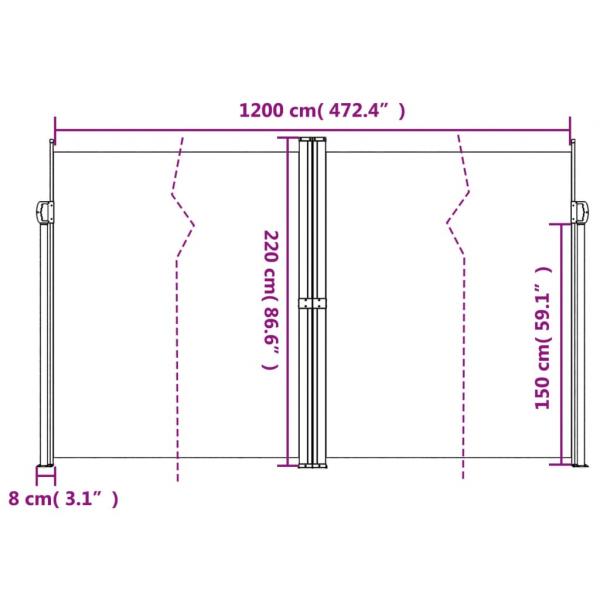 Seitenmarkise Ausziehbar Braun 220x1200 cm