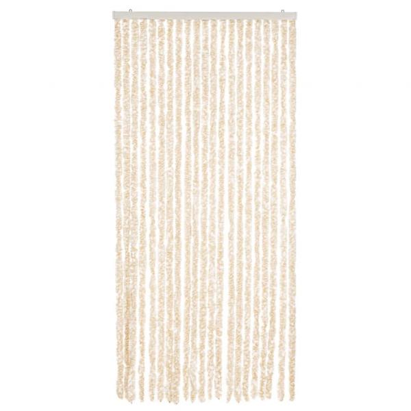 Fliegenvorhang Beige und Weiß 90x220 cm Chenille