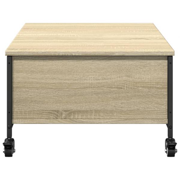 Couchtisch mit Rollen Sonoma-Eiche 91x55x34 cm Holzwerkstoff