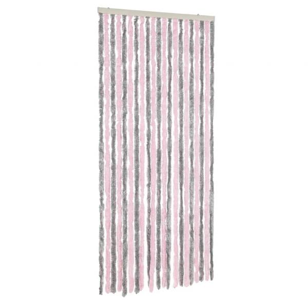 ARDEBO.de - Fliegenvorhang Silbergrau und Rosa 90x220 cm Chenille