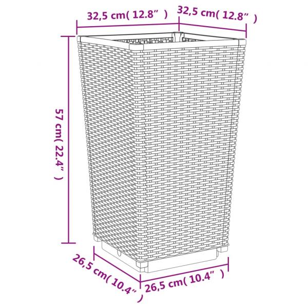 Pflanzkübel 2 Stk. Braun 32,5x32,5x57 cm PP