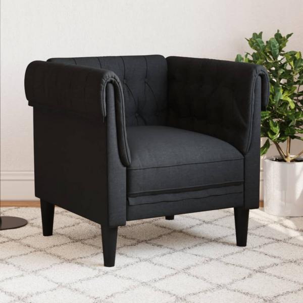 ARDEBO.de - Chesterfield-Sessel Schwarz Stoff