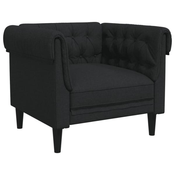 Chesterfield-Sessel Schwarz Stoff