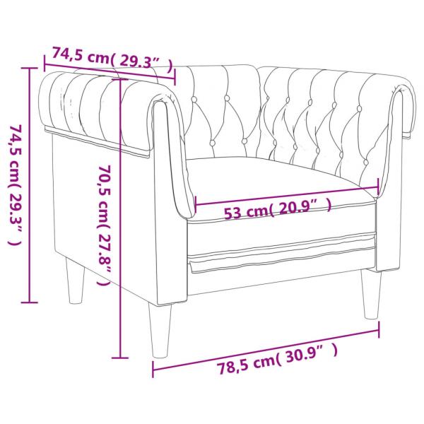 Chesterfield-Sessel Schwarz Stoff