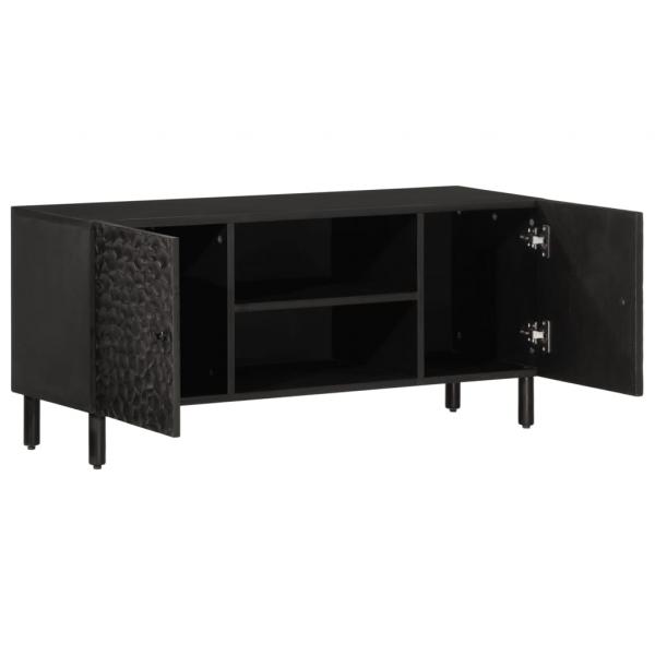 ARDEBO.de - TV-Schrank Schwarz 105x33x46 cm Massivholz Mango