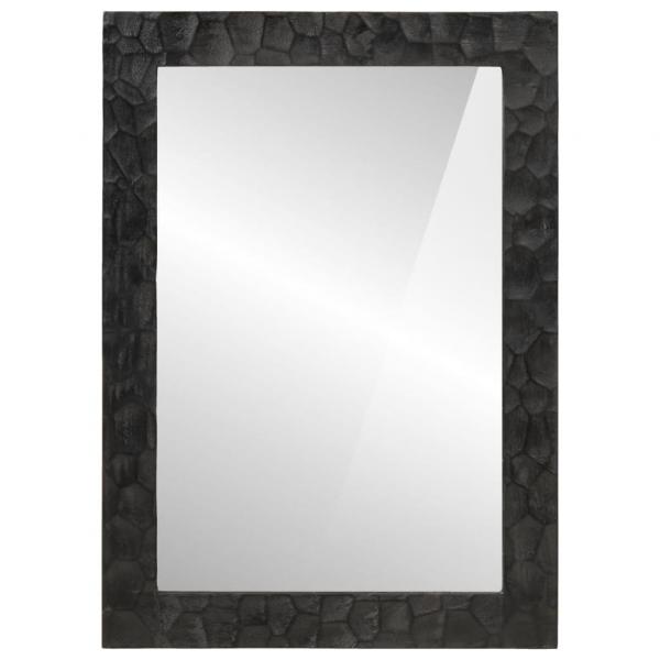 ARDEBO.de - Badspiegel Schwarz 50x70x2,5 cm Massivholz Mango und Glas