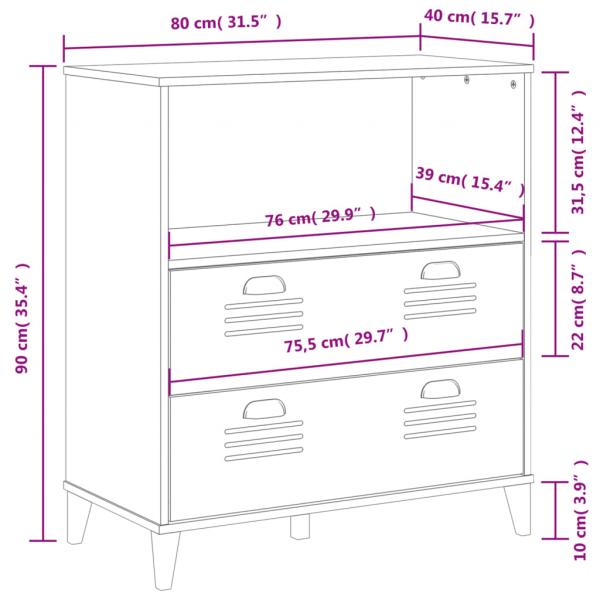 Bücherschrank VIKEN Anthrazit 80x40x90 cm Holzwerkstoff