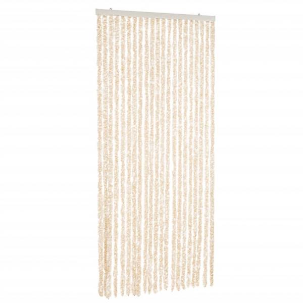 ARDEBO.de - Fliegenvorhang Beige und Weiß 100x220 cm Chenille