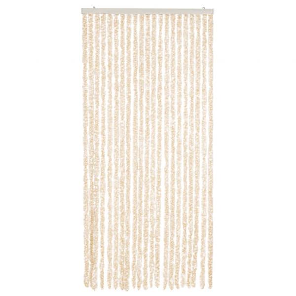 Fliegenvorhang Beige und Weiß 100x220 cm Chenille