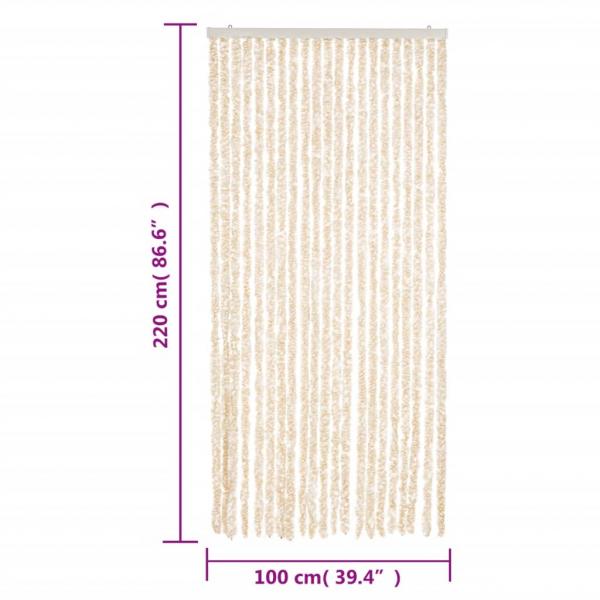 Fliegenvorhang Beige und Weiß 100x220 cm Chenille