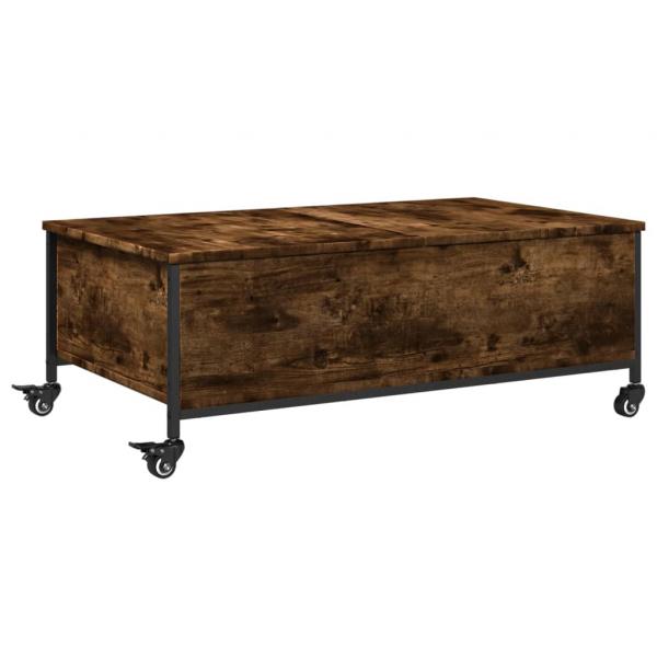 ARDEBO.de - Couchtisch mit Rollen Räuchereiche 91x55x34 cm Holzwerkstoff