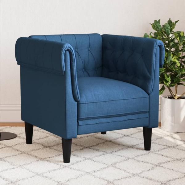 ARDEBO.de - Chesterfield-Sessel Blau Stoff