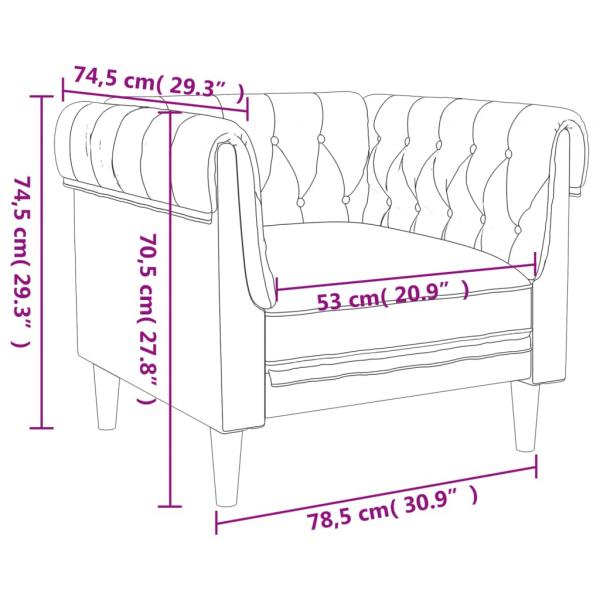 Chesterfield-Sessel Blau Stoff