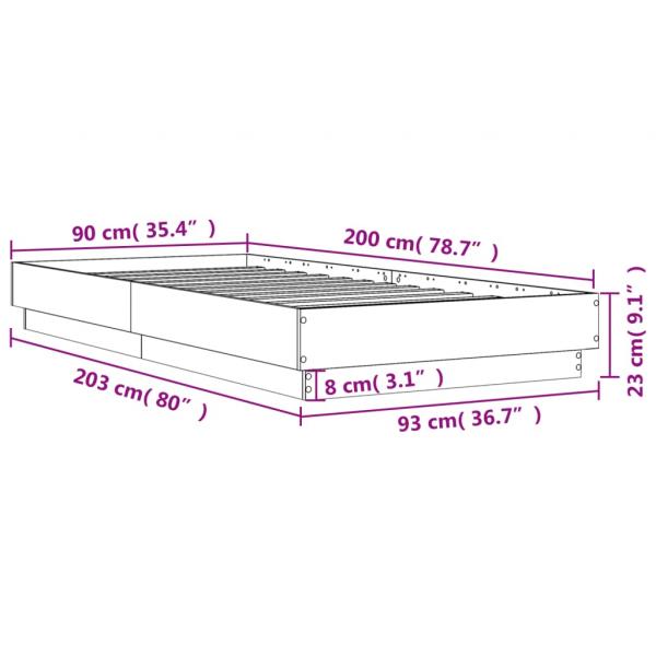 Bettgestell Schwarz 90x200 cm Holzwerkstoff