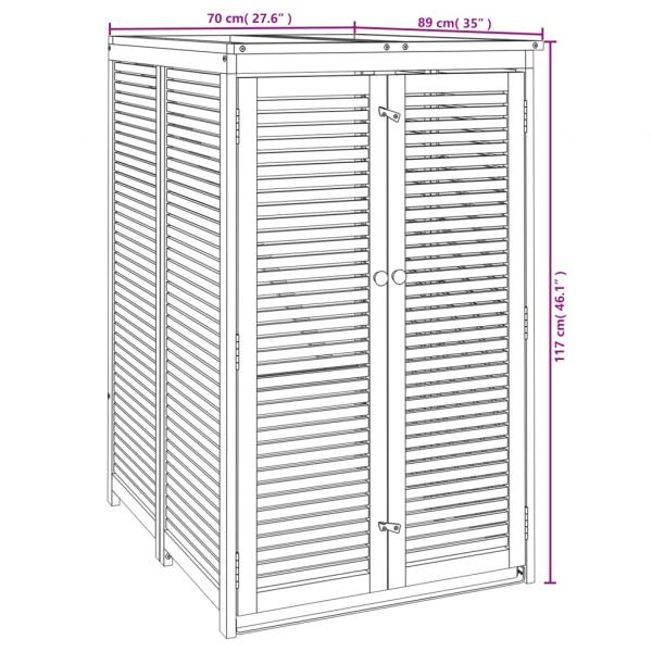 Mülltonnenbox für 1 Tonne 70x89x117 cm Massivholz Akazie