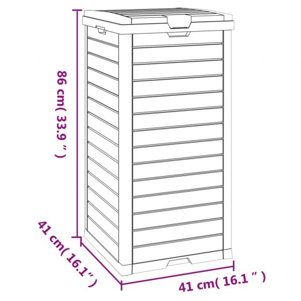 Outdoor-Mülltonne Hellbraun 41x41x86 cm Polypropylen