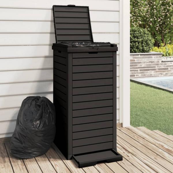 ARDEBO.de - Outdoor-Mülltonne Schwarz 41x41x86 cm Polypropylen