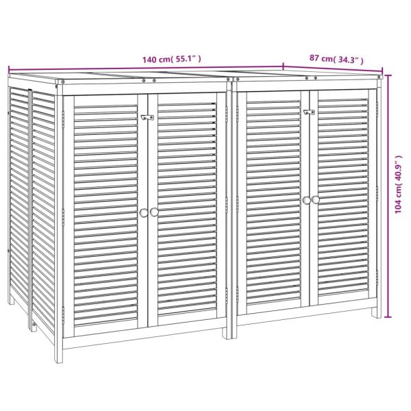 Gartenbox 140x87x104 cm Massivholz Akazie