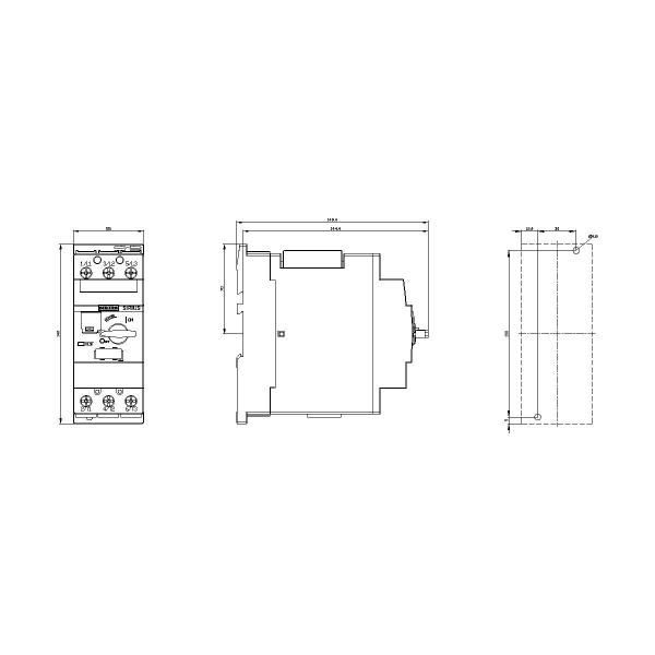 Siemens 3RV2031-4WA10 Leistungsschalter Baugröße S2 für den Motorschutz, CLASS 10 A-Auslöser 42...52 A N-Auslöser 741 A Schraubanschluss