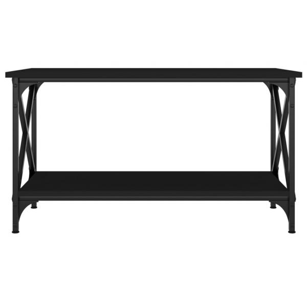 Couchtisch Schwarz 80x45x45 cm Holzwerkstoff und Eisen