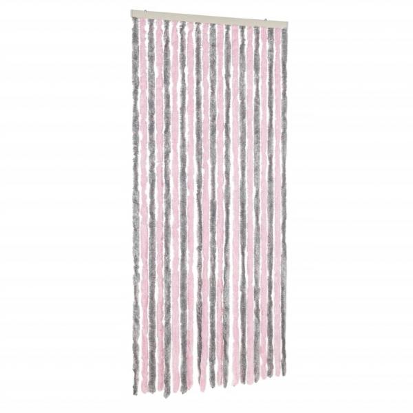 ARDEBO.de - Fliegenvorhang Silbergrau und Rosa 100x200 cm Chenille