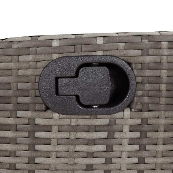 7-tlg. Garten-Essgruppe mit Kissen Grau Poly Rattan