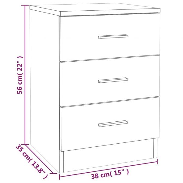 Nachttisch Grau Sonoma 38x35x56 cm Holzwerkstoff