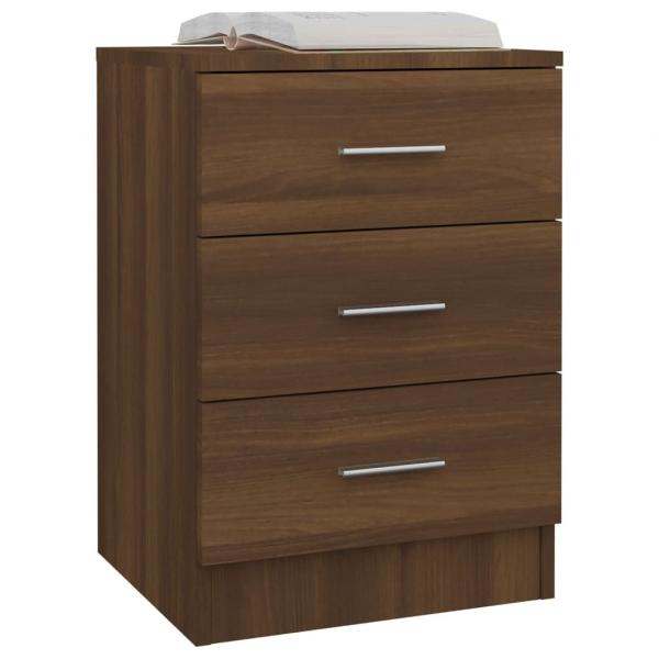 Nachttische 2 Stk. Braun Eichen-Optik 38x35x56 cm Holzwerkstoff