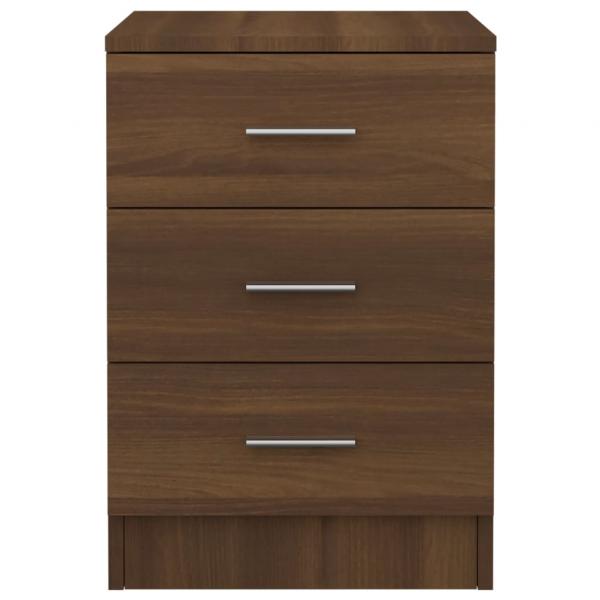 Nachttische 2 Stk. Braun Eichen-Optik 38x35x56 cm Holzwerkstoff