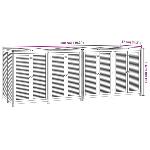 Gartenbox 280x87x104 cm Massivholz Akazie