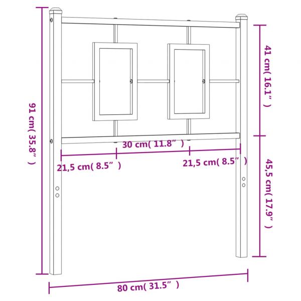 Kopfteil Metall Schwarz 75 cm