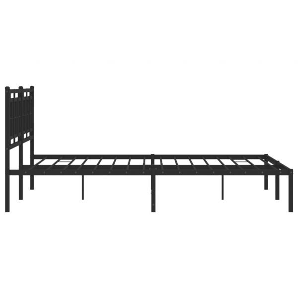 Bettgestell mit Kopfteil Metall Schwarz 183x213 cm