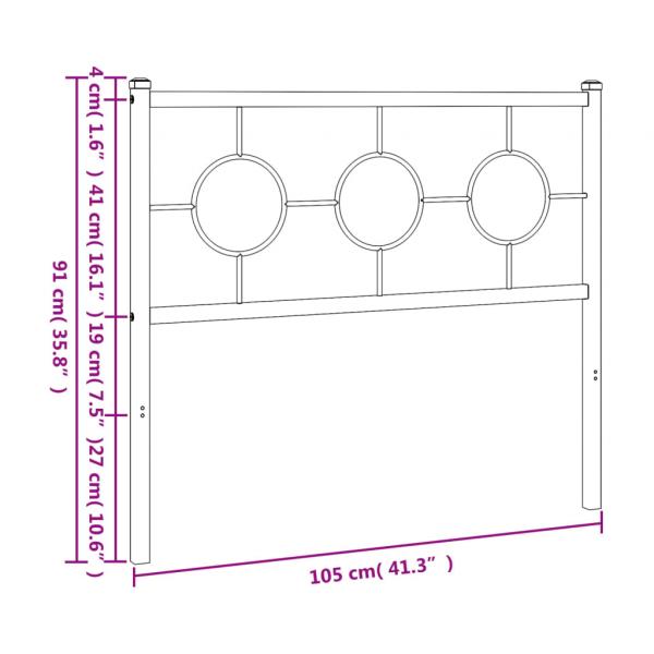 Kopfteil Metall Schwarz 100 cm