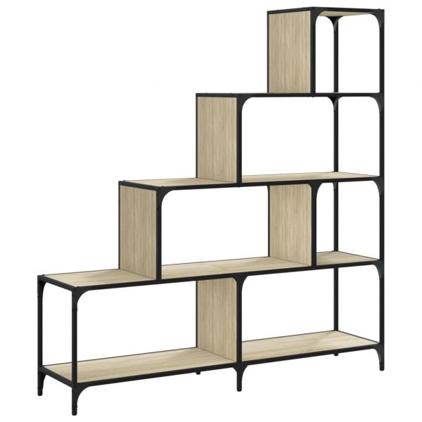 Bücherregal 4 Etagen Sonoma-Eiche 139x33,5x149 cm Holzwerkstoff