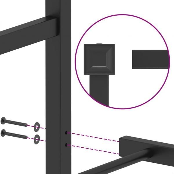 Bettgestell mit Kopfteil Metall Schwarz 90x190 cm