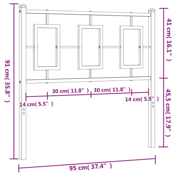 Kopfteil Metall Weiß 90 cm