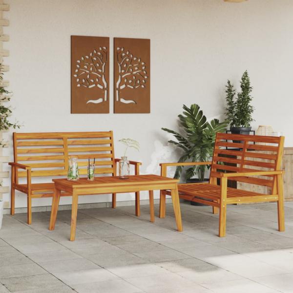 ARDEBO.de - 3-tlg. Garten-Lounge-Set Massivholz Akazie