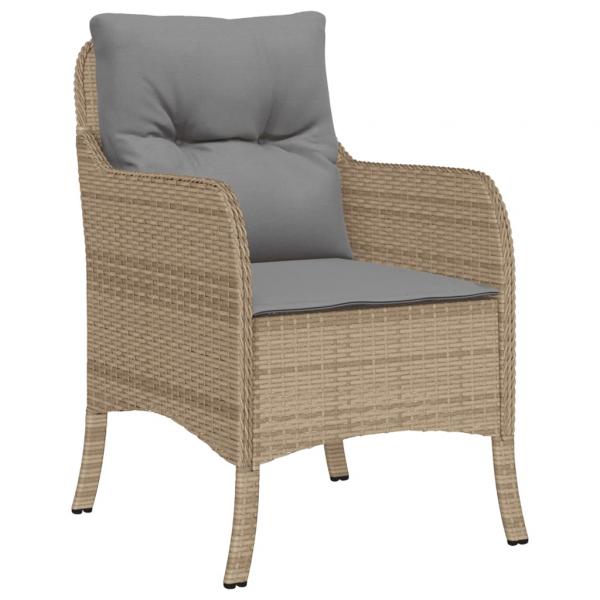 9-tlg. Garten-Essgruppe mit Kissen Beige Poly Rattan