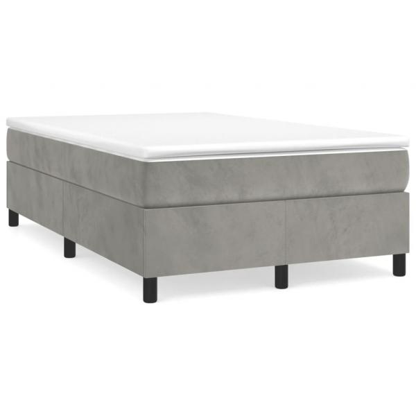 ARDEBO.de - Boxspringbett mit Matratze Hellgrau 120x190 cm Samt