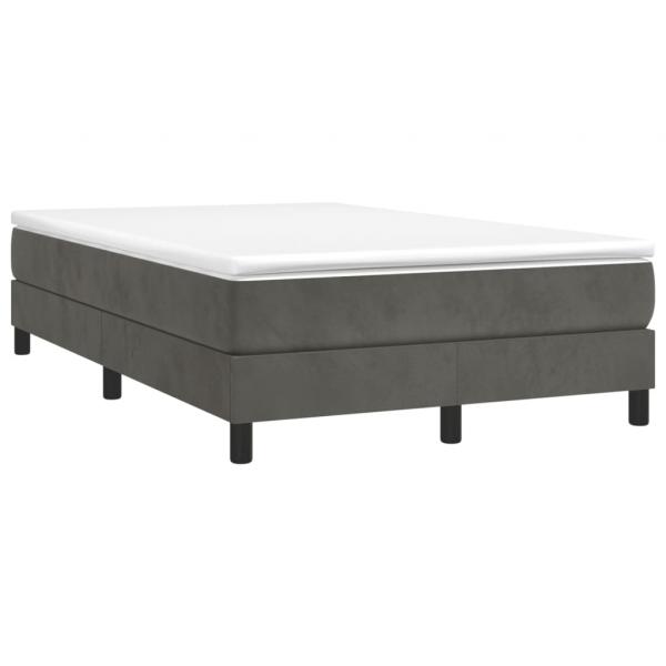 Boxspringbett mit Matratze Dunkelgrau 120x190 cm Samt