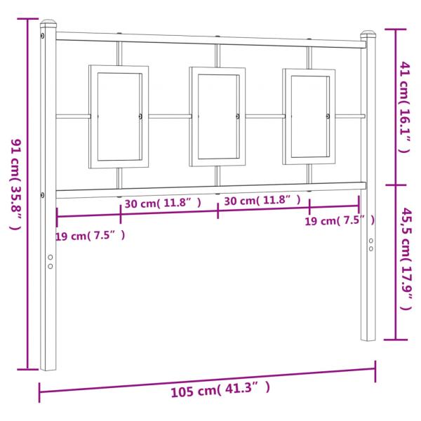 Kopfteil Metall Schwarz 100 cm