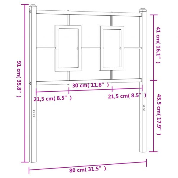 Kopfteil Metall Weiß 75 cm