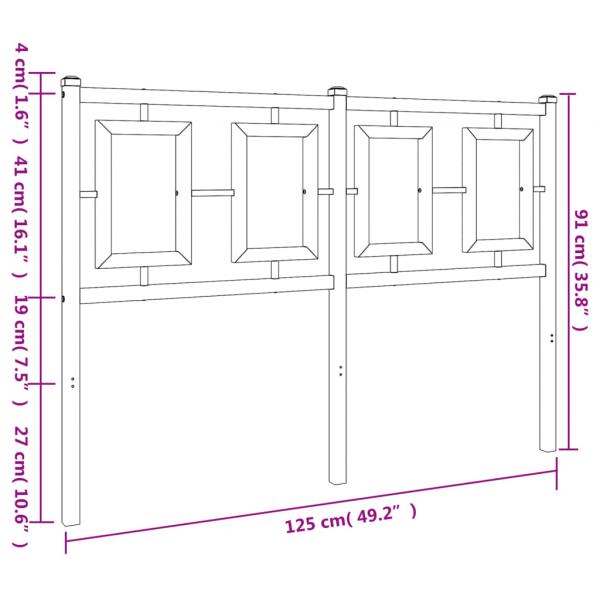 Kopfteil Metall Schwarz 120 cm