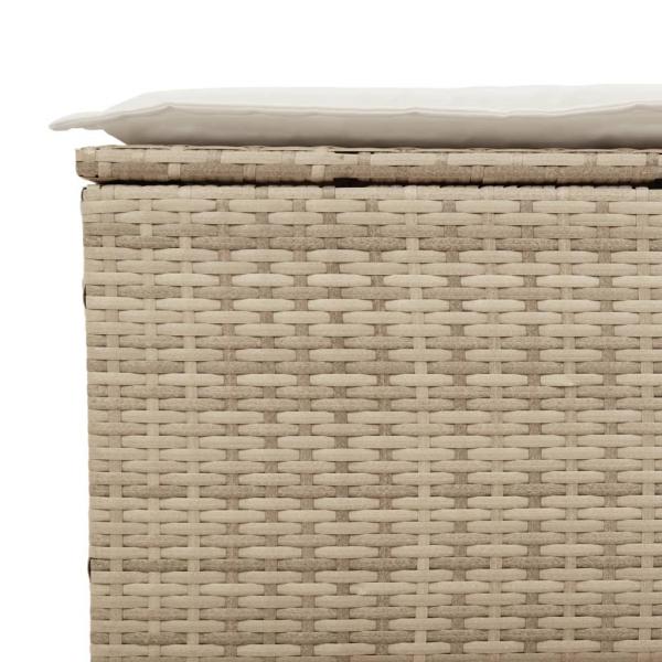 3-tlg. Garten-Sofagarnitur mit Kissen Beige Poly Rattan