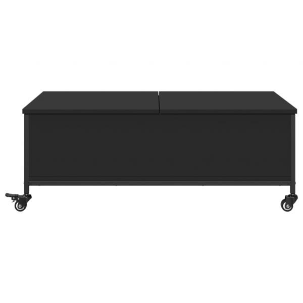 Couchtisch mit Rollen Schwarz 91x55x34 cm Holzwerkstoff