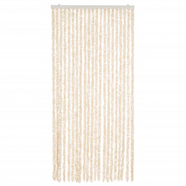 Fliegenvorhang Beige und Weiß 90x200 cm Chenille